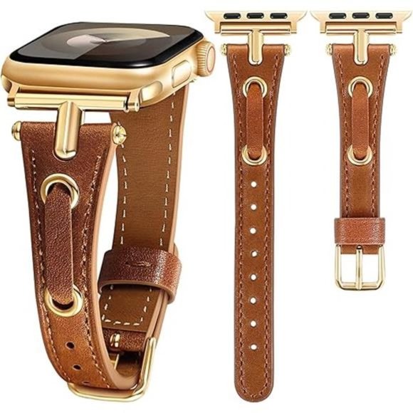 Amazon.com: WINGLE Leather Band for Apple Watch Bands Women  NEW Leather Luxury Apple Watch Band